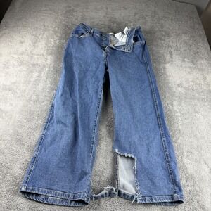 Levis Mile High Cropped Wide Leg Jeans‎ Womens 30 Blue High Rise Button Fly